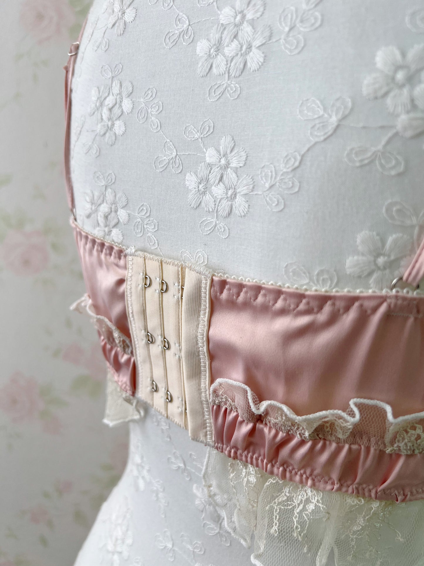 Satin Lace Bustier (Pink)
