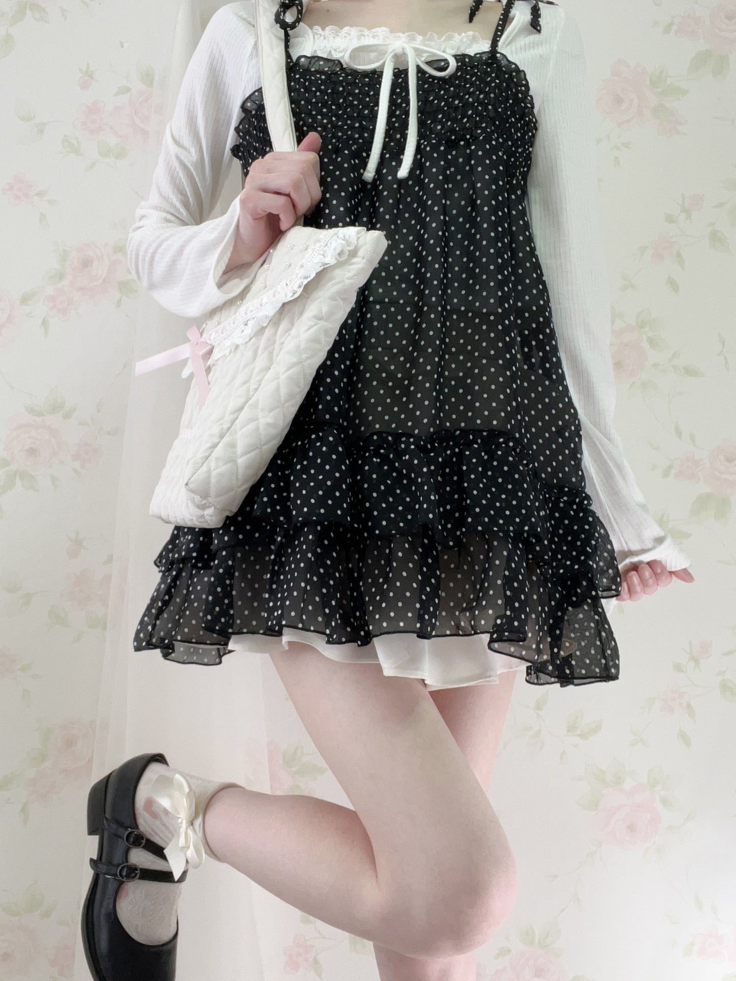 Honey’s Polka Dot Chiffon Tunic Top