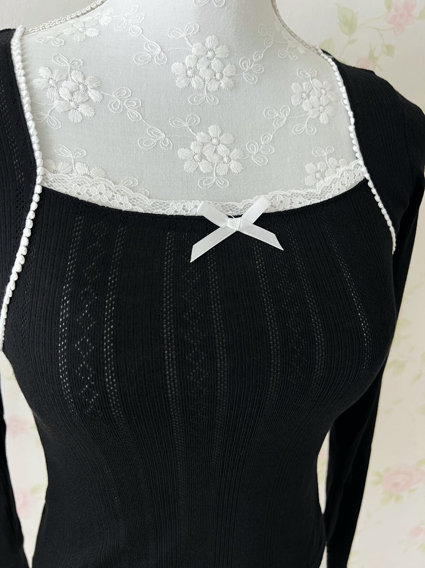 GRL Coquette Girly Top (Black)