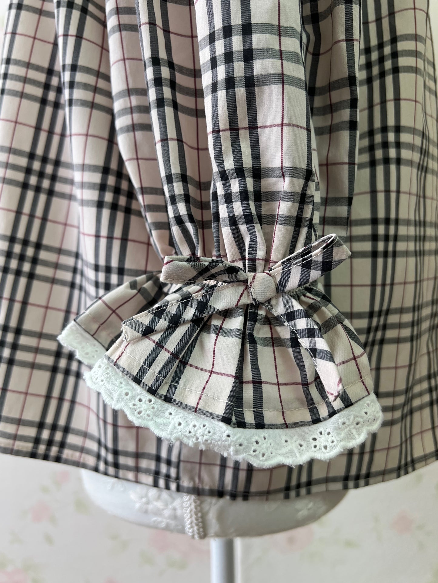 Honey Cinnamon Off Shoulder Checked Top