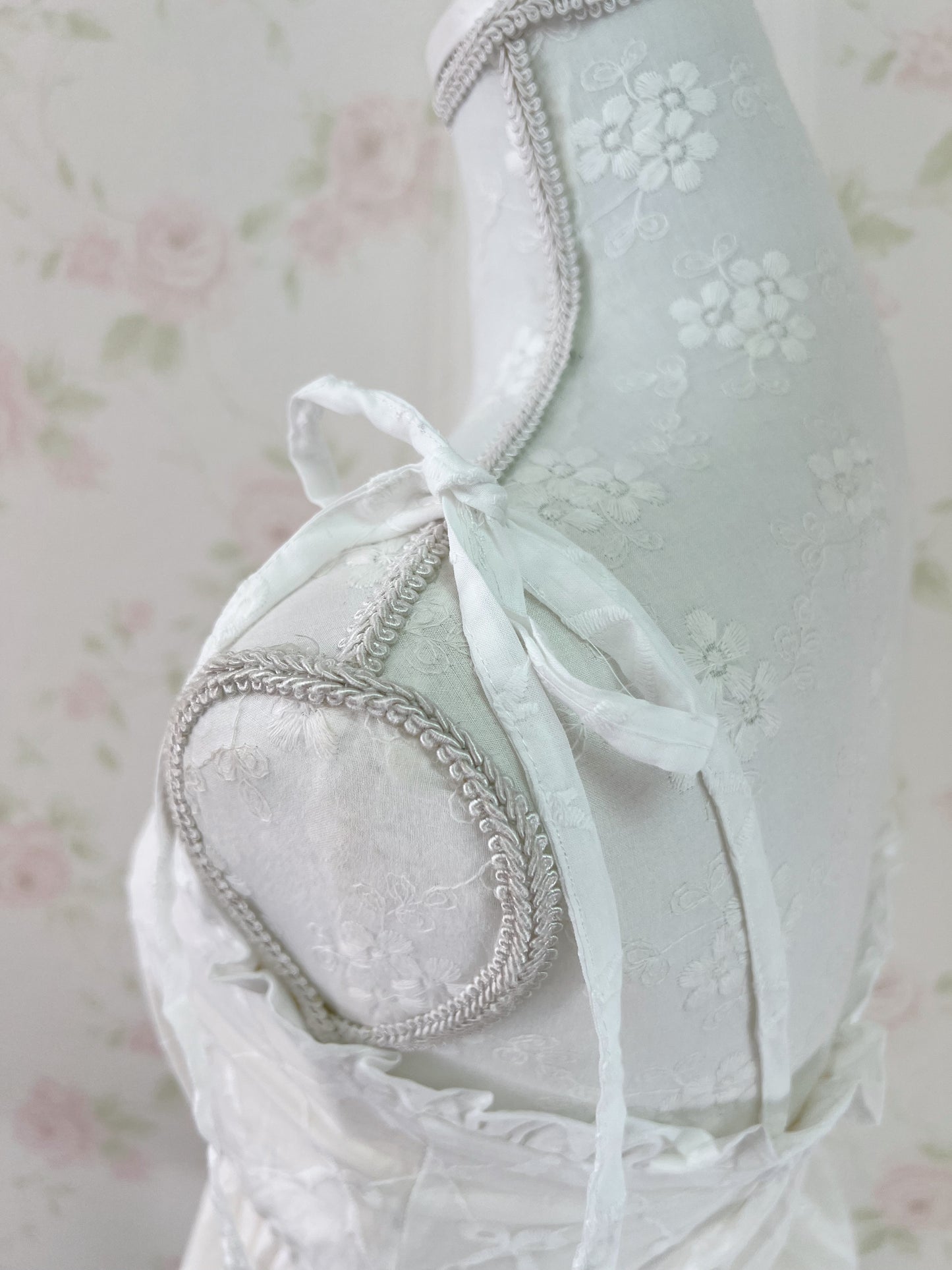 apres jour Ribbon Pattered Cotton Dress (Ivory)