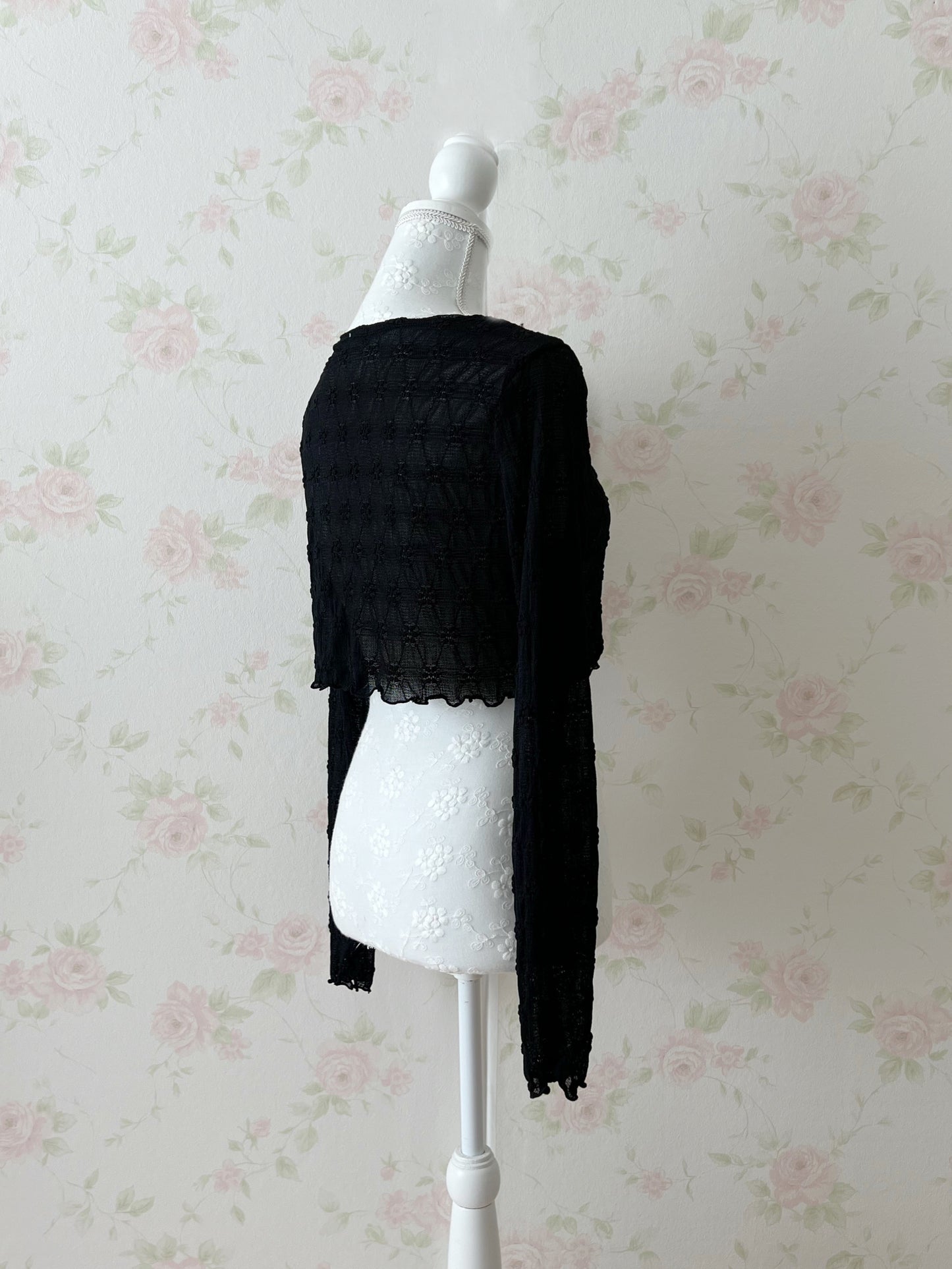 Front Double Bow Soft Cardigan (Black)