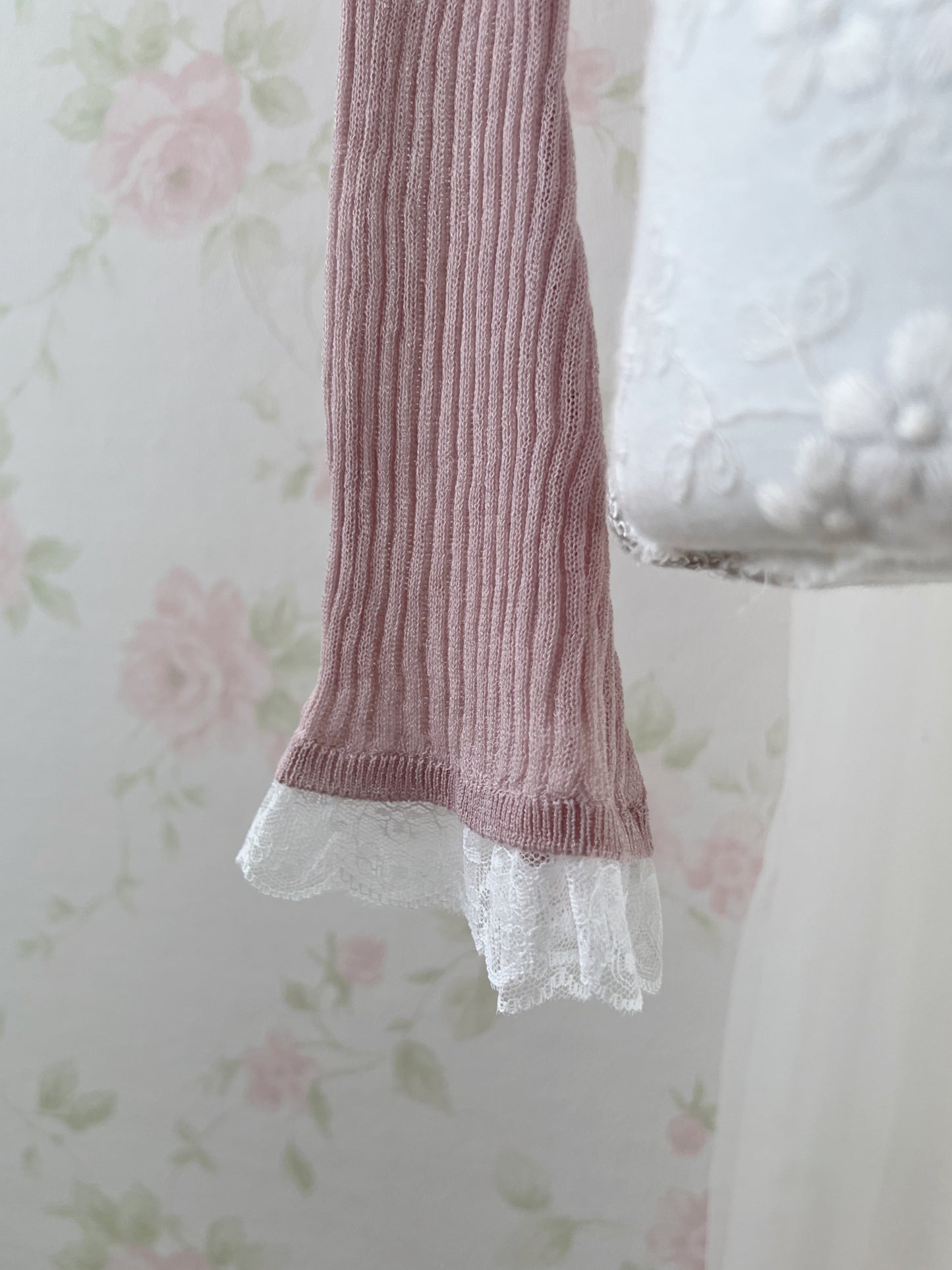 GRL Lacy Lacy Princess Sleeve Cardigan (Pink)