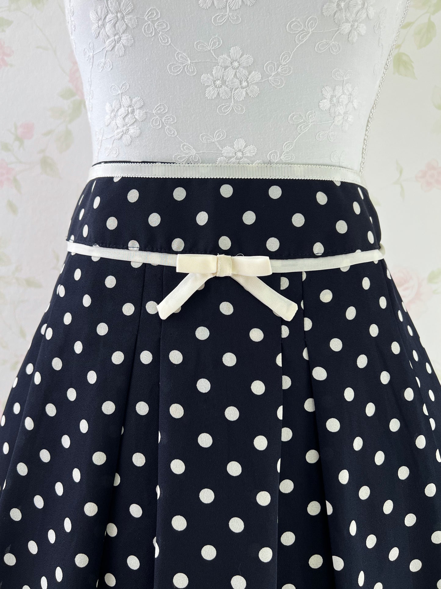 Prime Pattern Polka Dot Front Bow Skirt