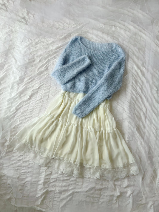 (20% OFF) GRL Shaggy Loose Sweater (Blue)