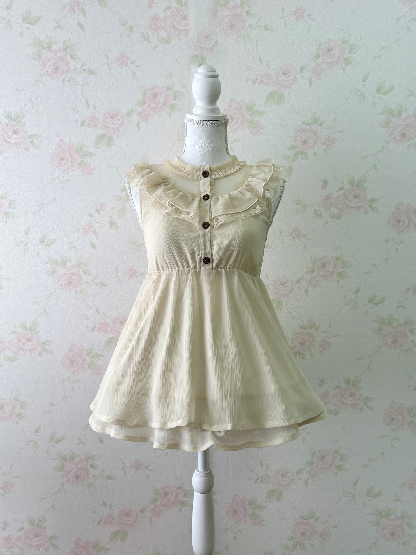 beberose Tulle Front Layered Hem Tunic