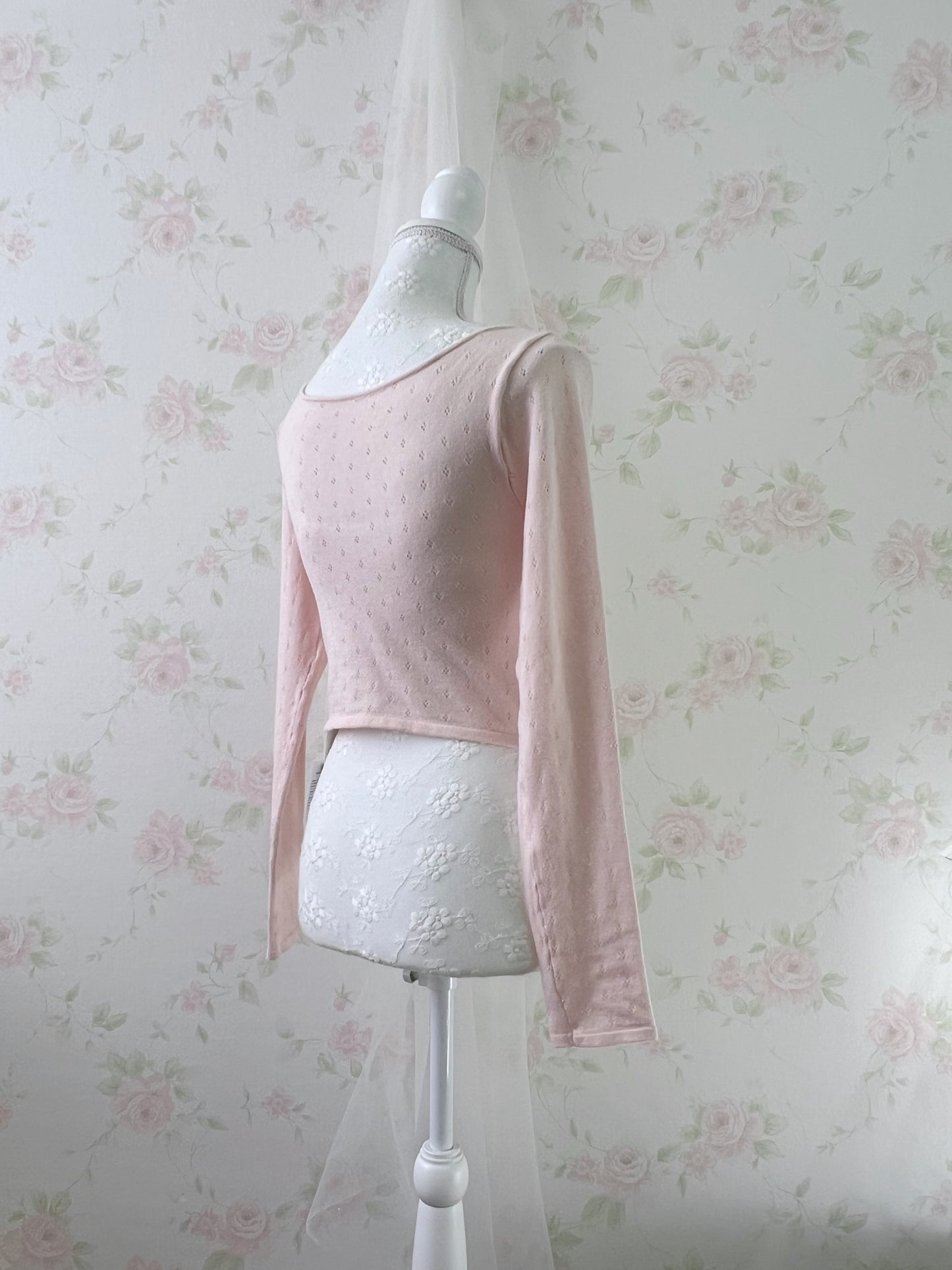GRL Milkmaid Soft Long Sleeved Top (Pink)