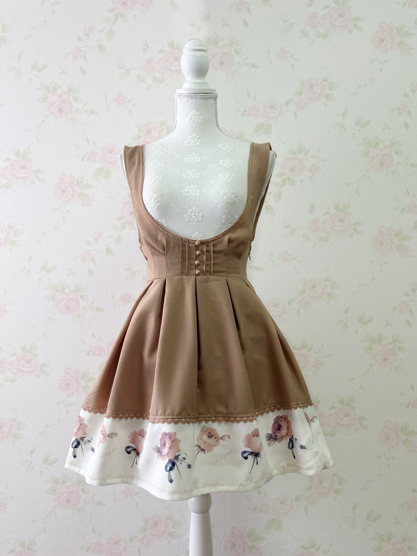 LIZ LISA Printed Rose Hem Jumper Dress