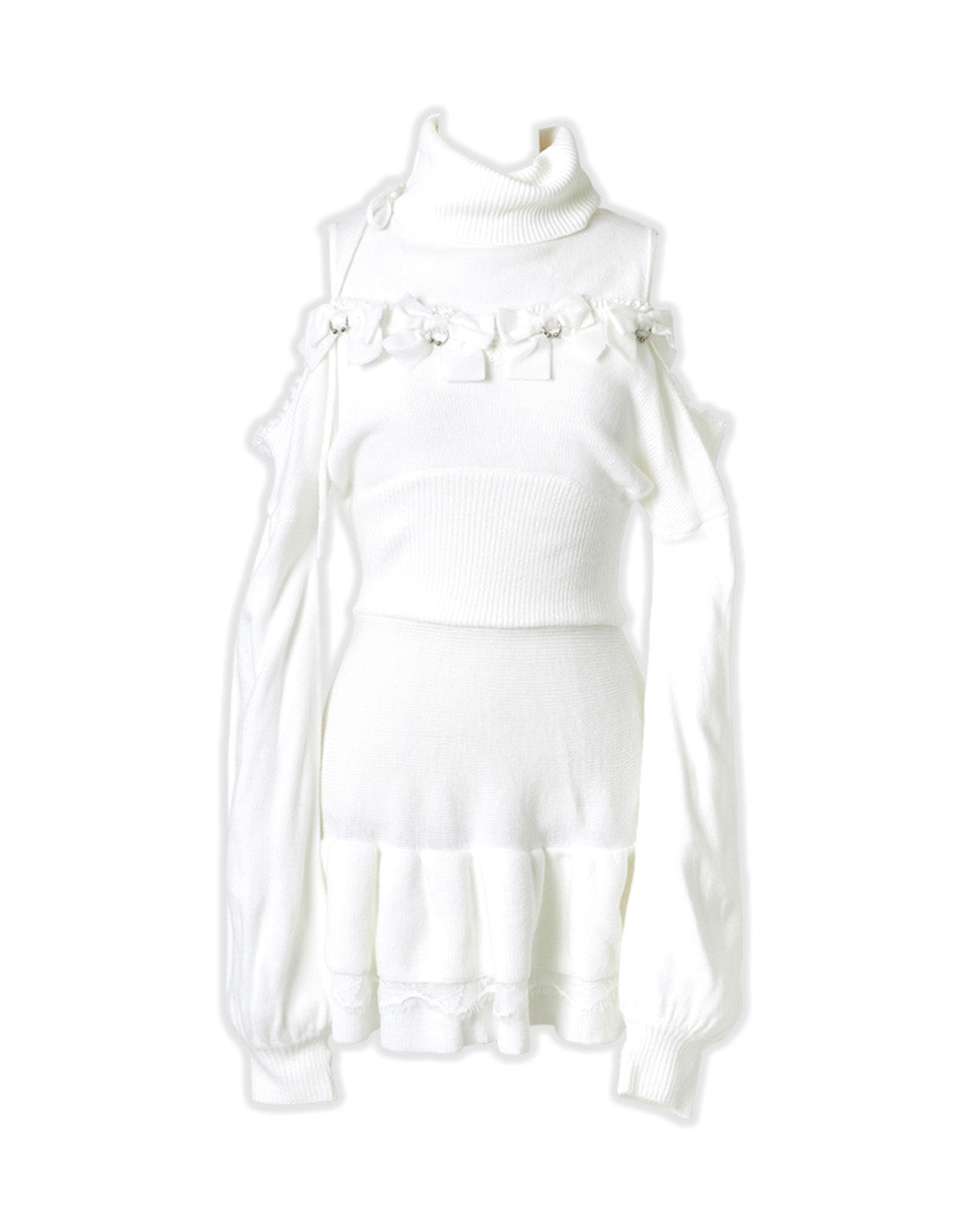 AVENCHUMU Piercing Ribbon open shoulder one piece