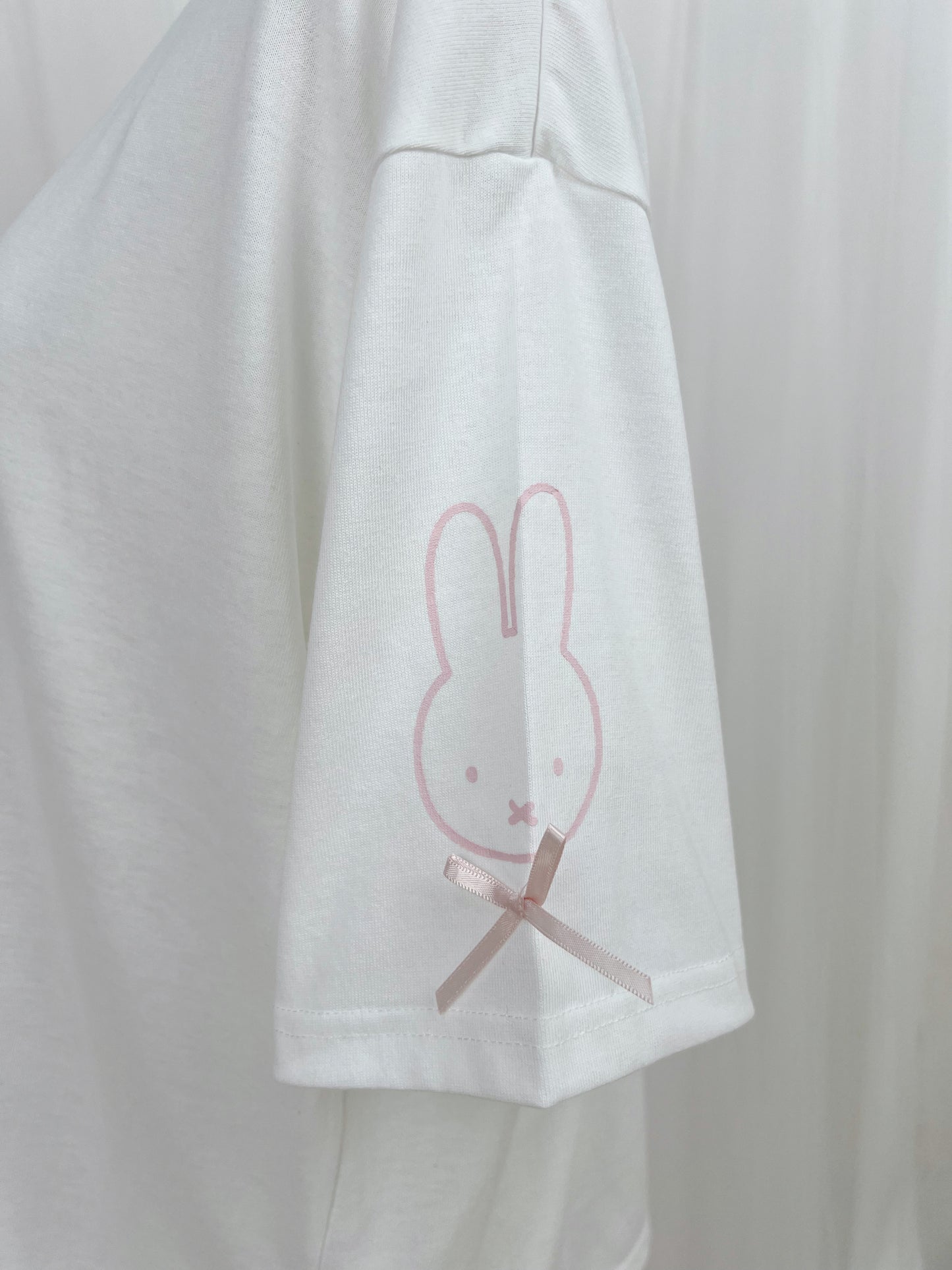 miffy Sleeve Face Print T-Shirt (White)