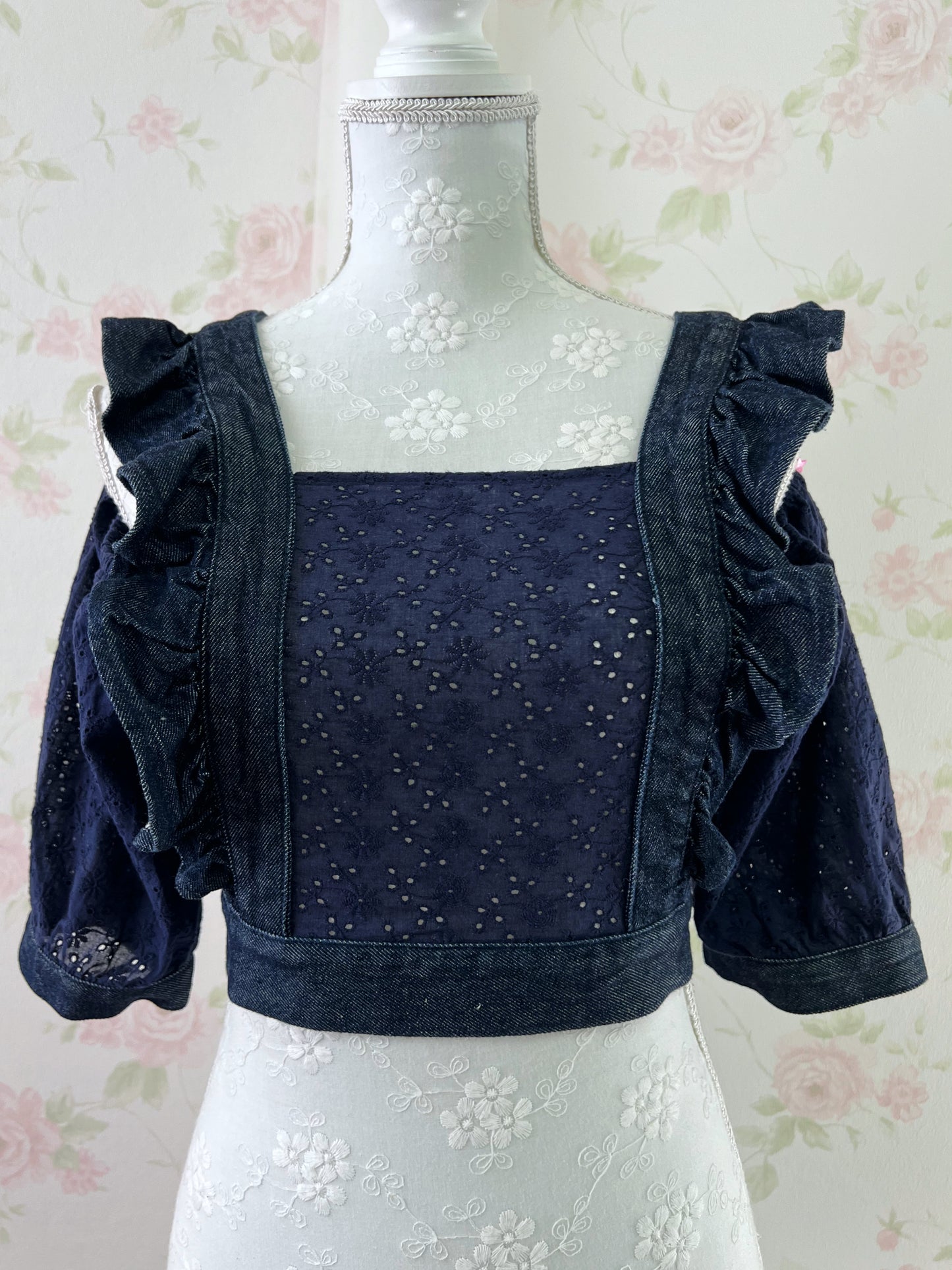Swankiss Denim Off Shoulder Bustier