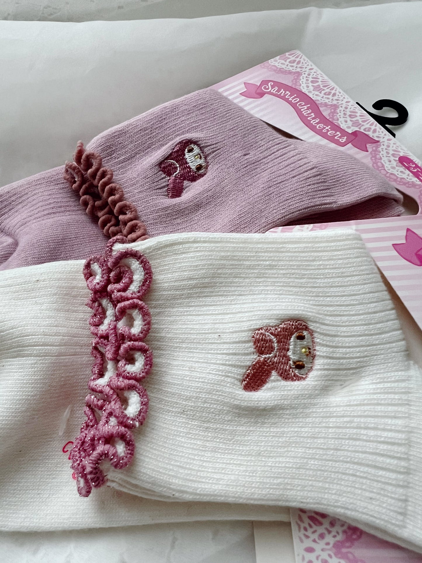 My Melody One Point Embroidery Socks