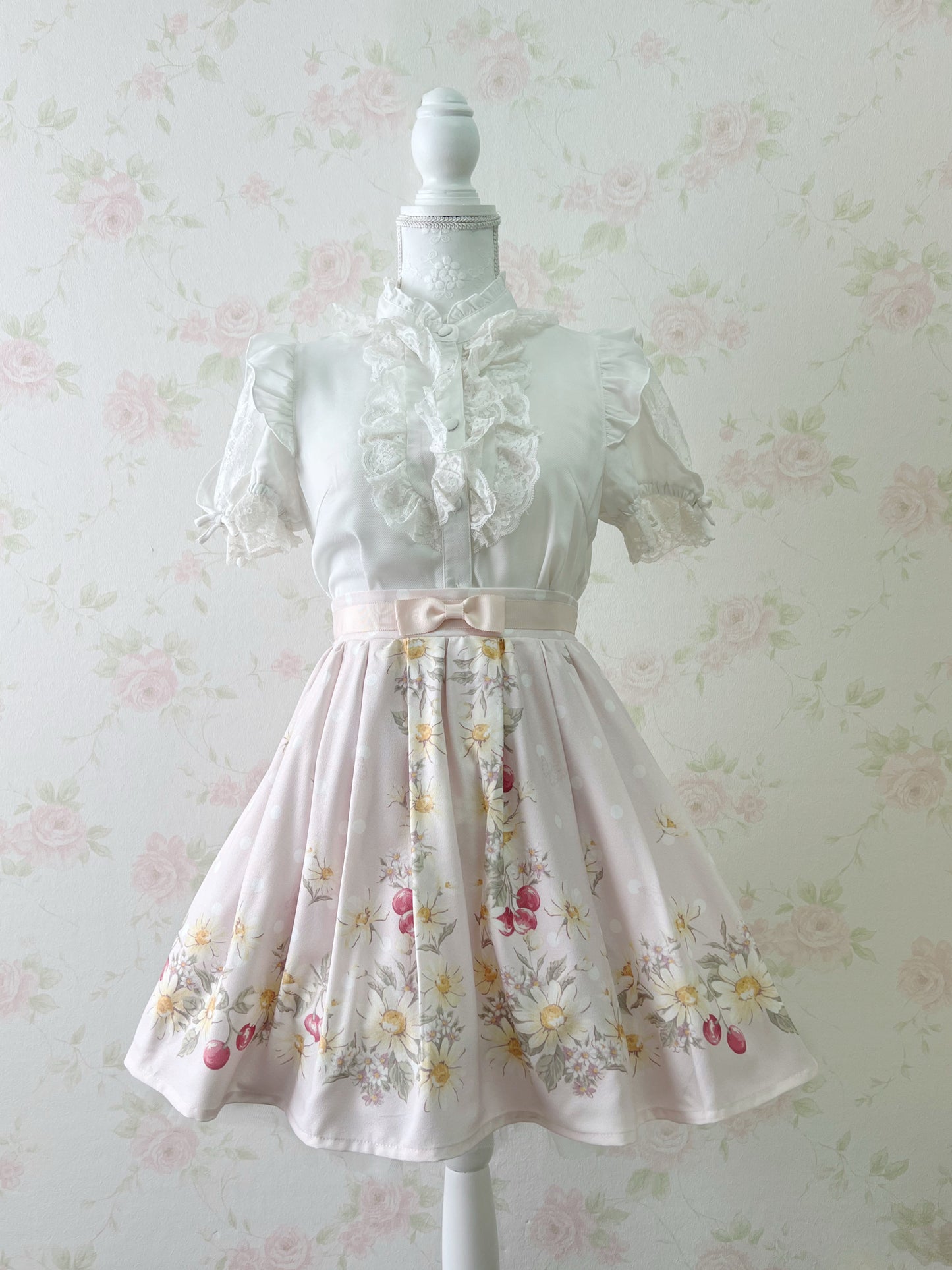 LIZ LISA Margaret Cherry Skirt (Pink)