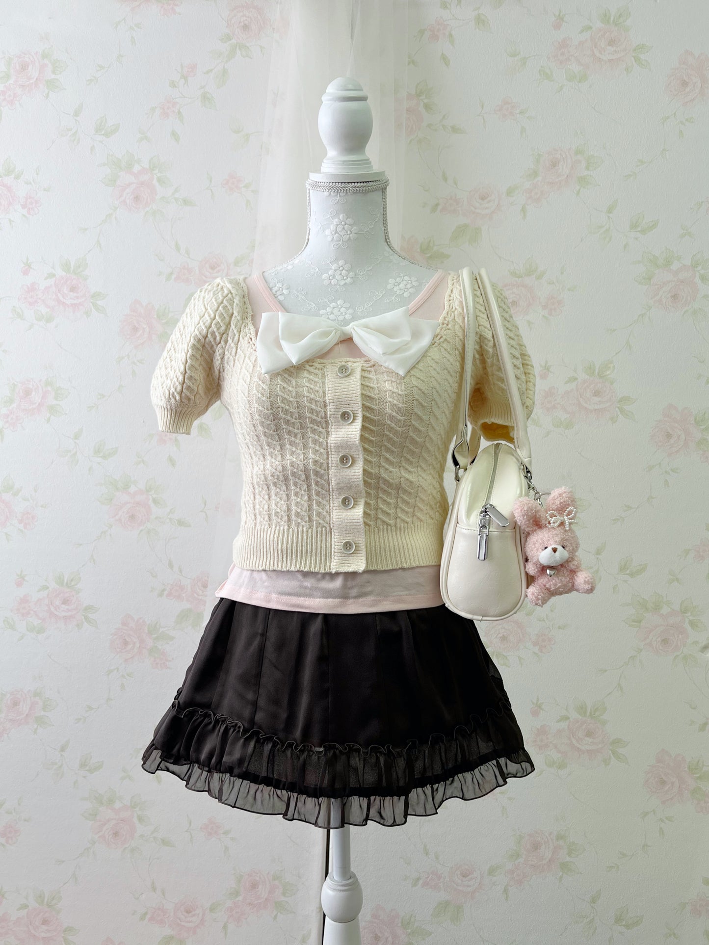 Puff Sleeved Cotton T-Shirt (Pink)