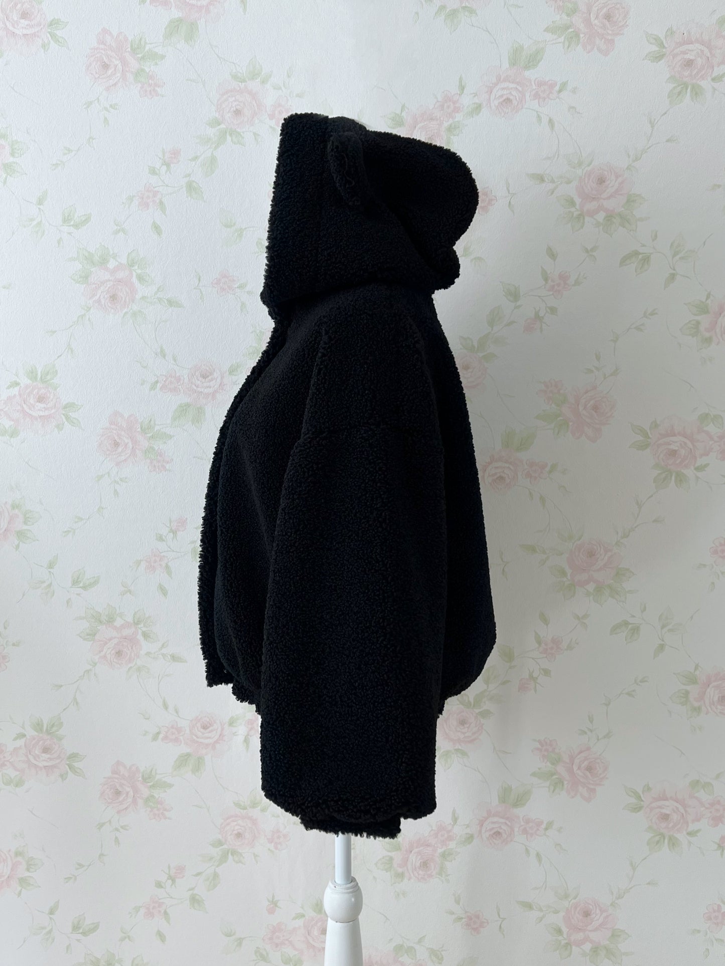 (10% OFF) ROJITA Bear Ear Boa Hoodie Jacket (Black)