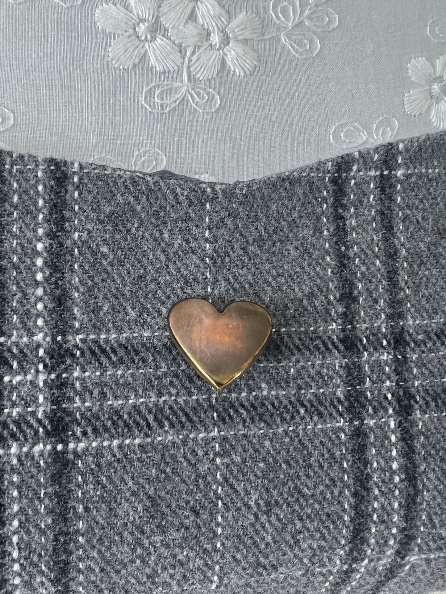 bobon21 Heart Button Jumper Mini Dress (Gray)