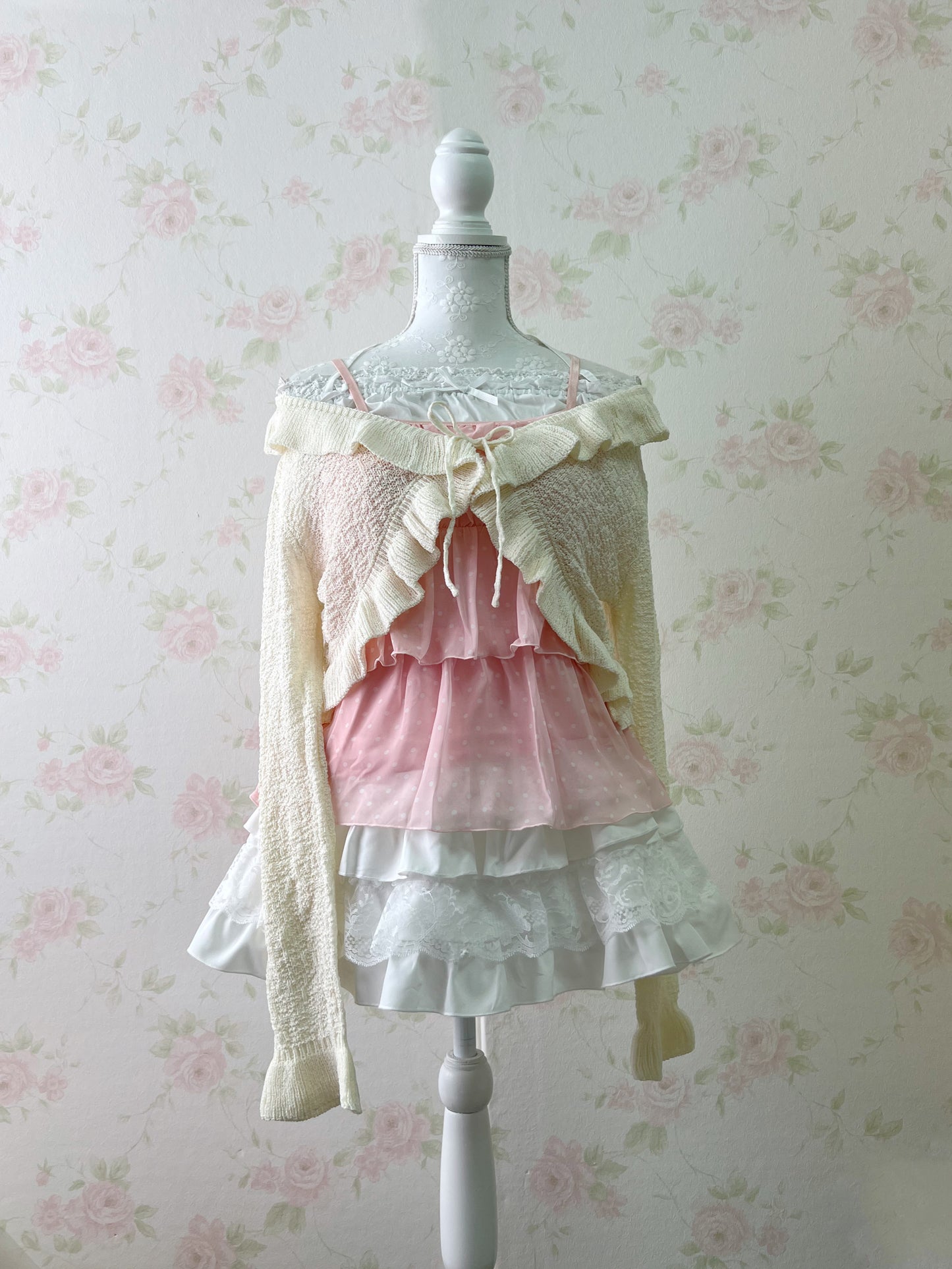 Polka Dot Tiered Camisole (Pink)