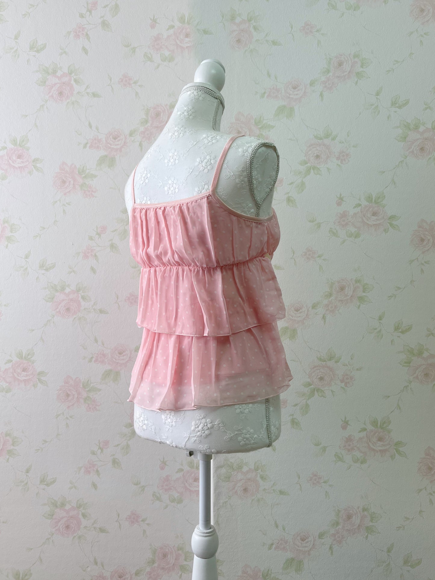 Polka Dot Tiered Camisole (Pink)