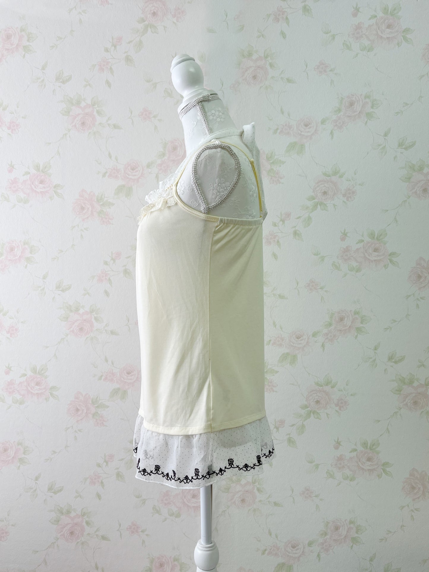 (10% OFF) axes femme Halter Neck Frilled Camisole (Light Yellow)