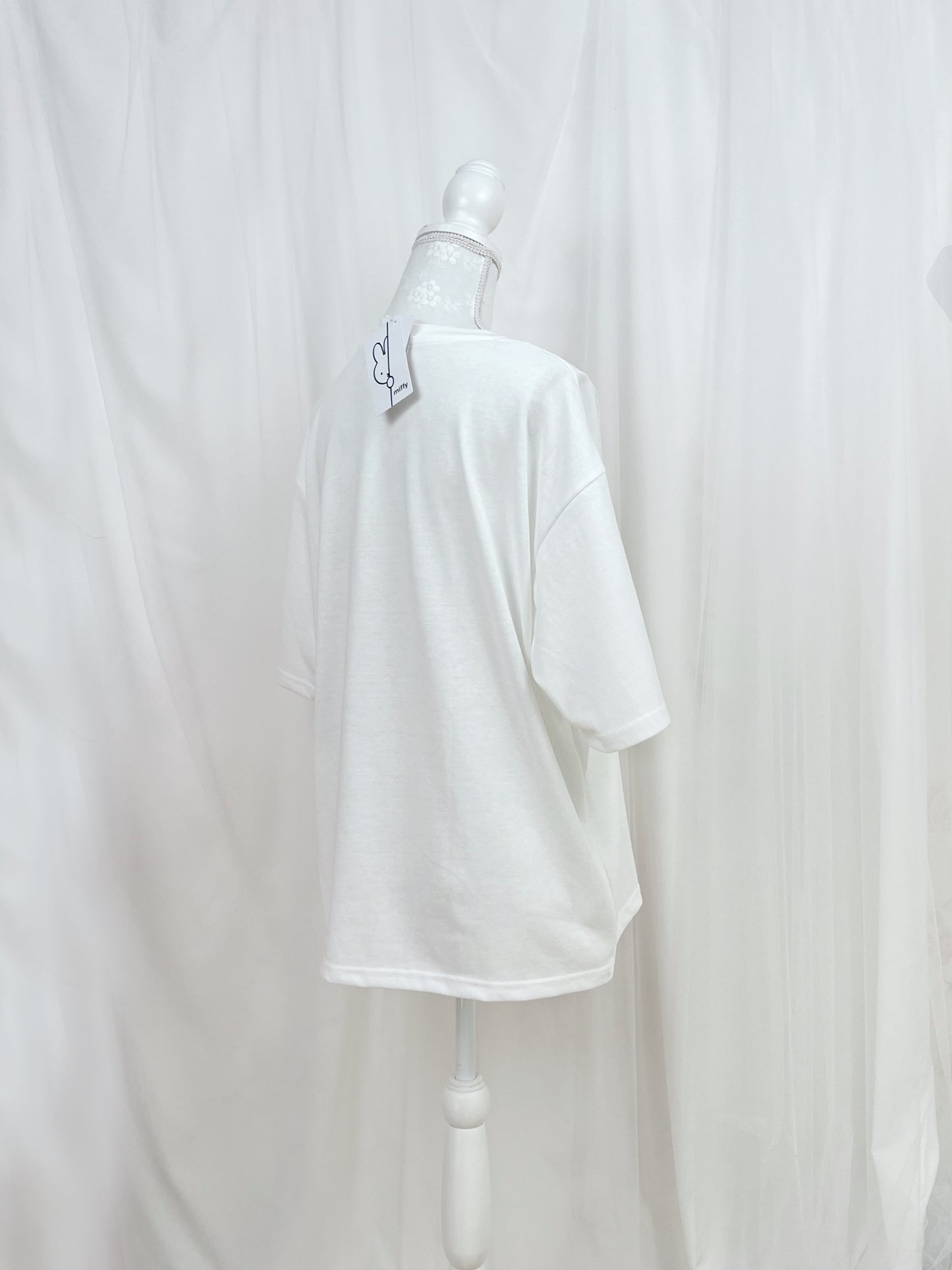 miffy Sleeve Face Print T-Shirt (White)