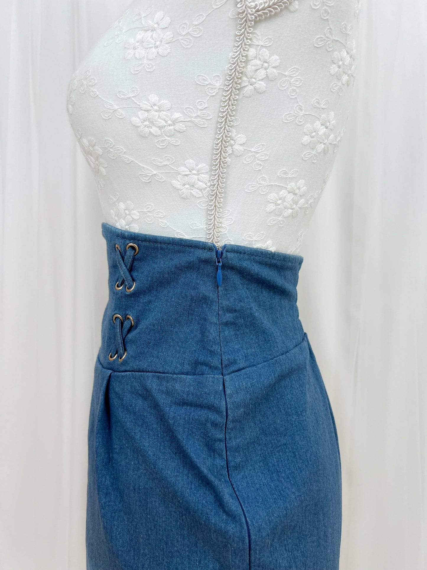 LIP SERVICE Laced Up Denim Tight Skirt