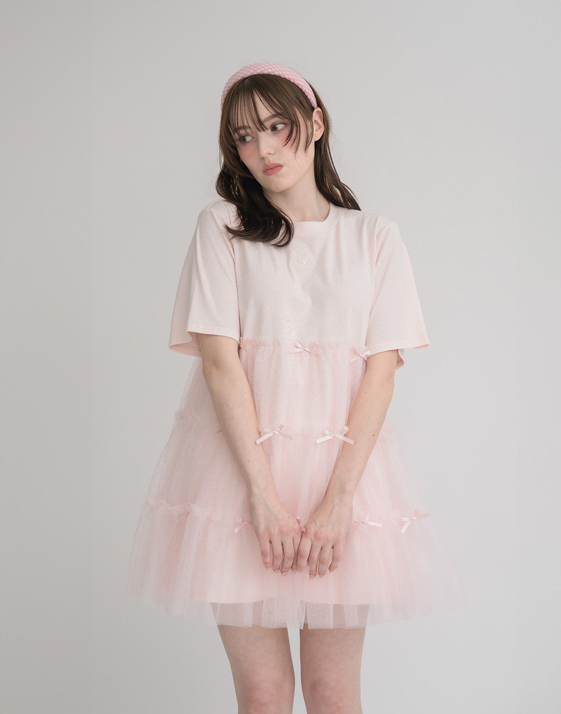 Lolime Tulle tiered cut sew mini dress