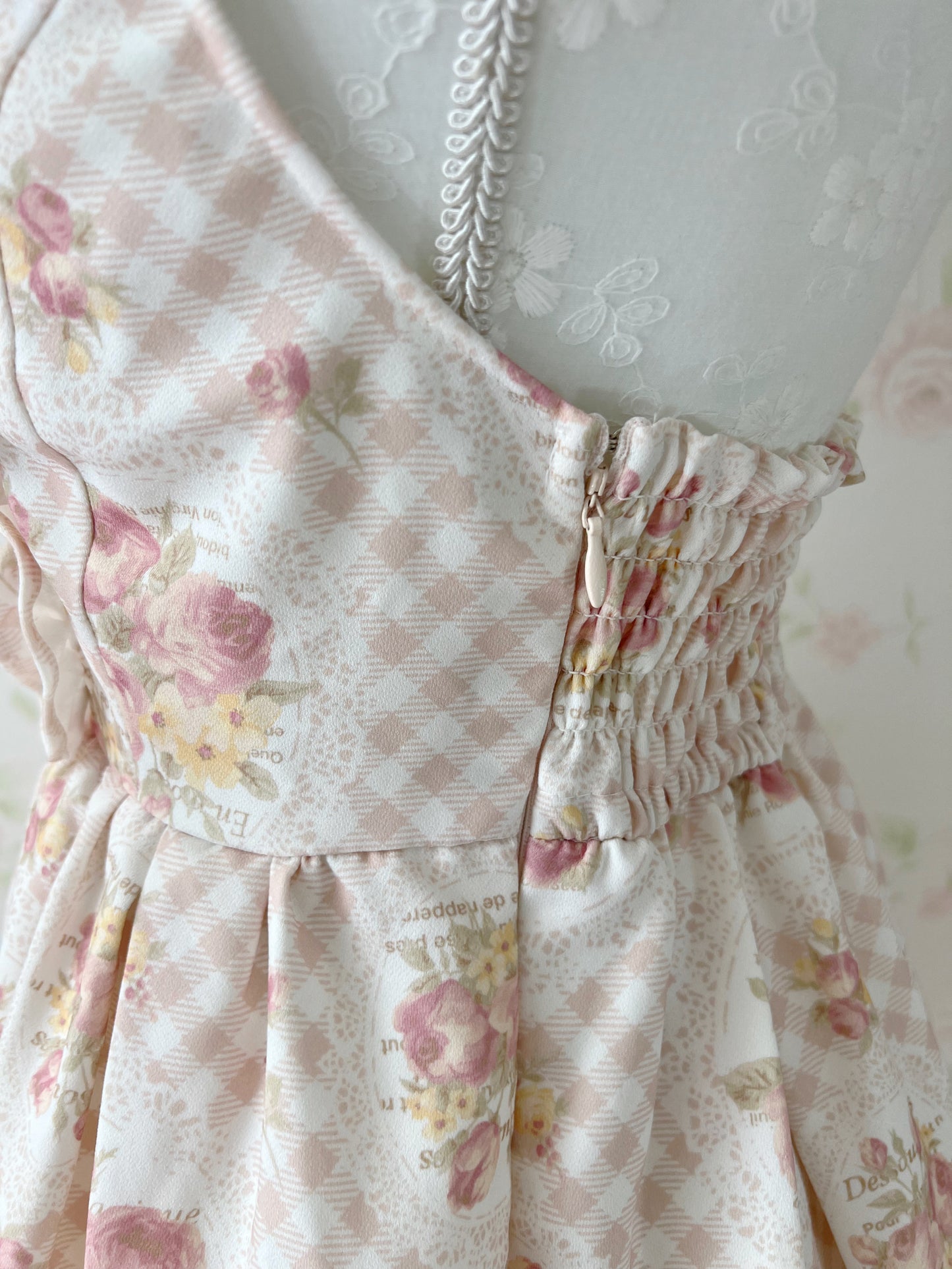 LIZ LISA My Melody Collaboration Checked Jumper Skirt (Peach Pink)