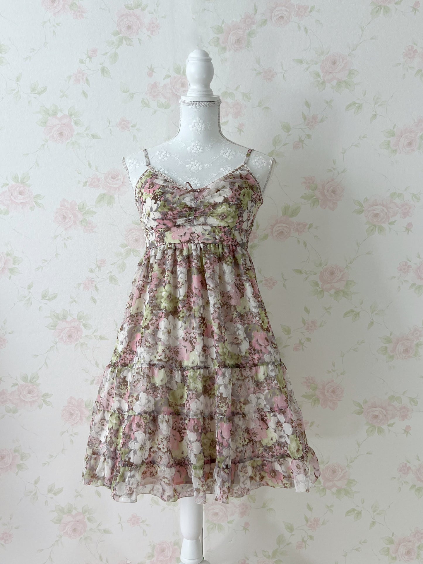 L’EST ROSE Fairy Flower Camisole Chiffon Dress