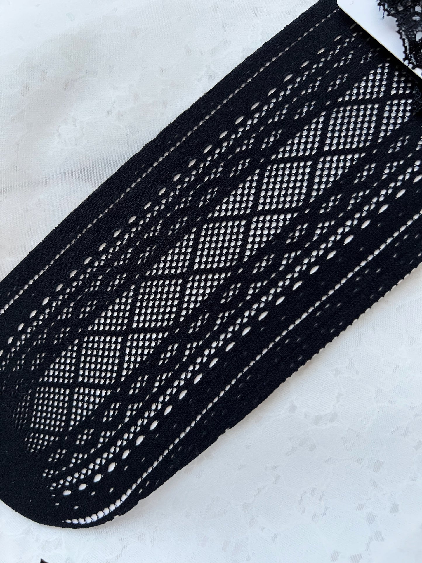 m♡petite Satin Bow Lacy Over Knee Socks