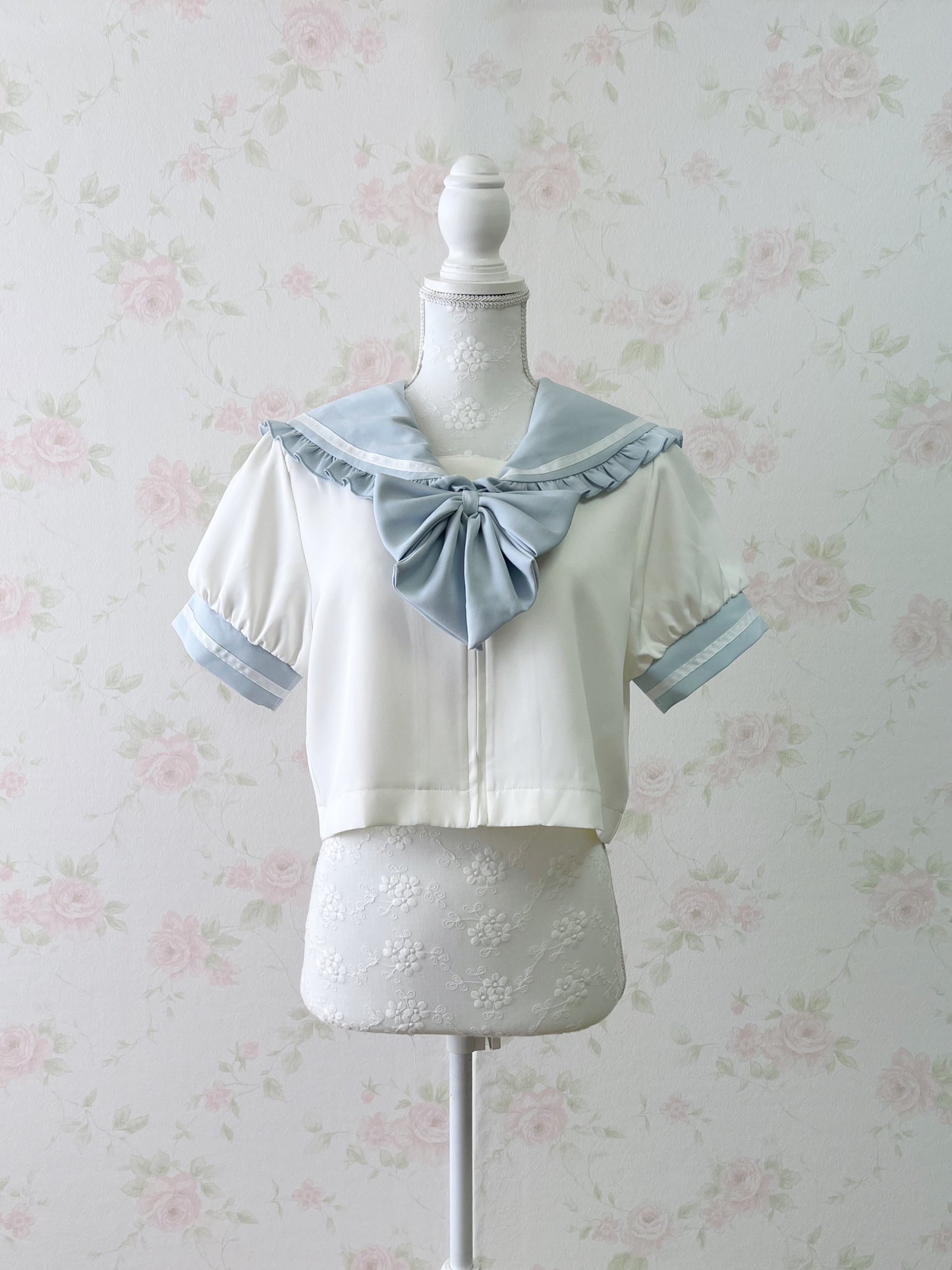 Cinnamoroll Sailor Bunny Collar Logo Embroidery Shirt