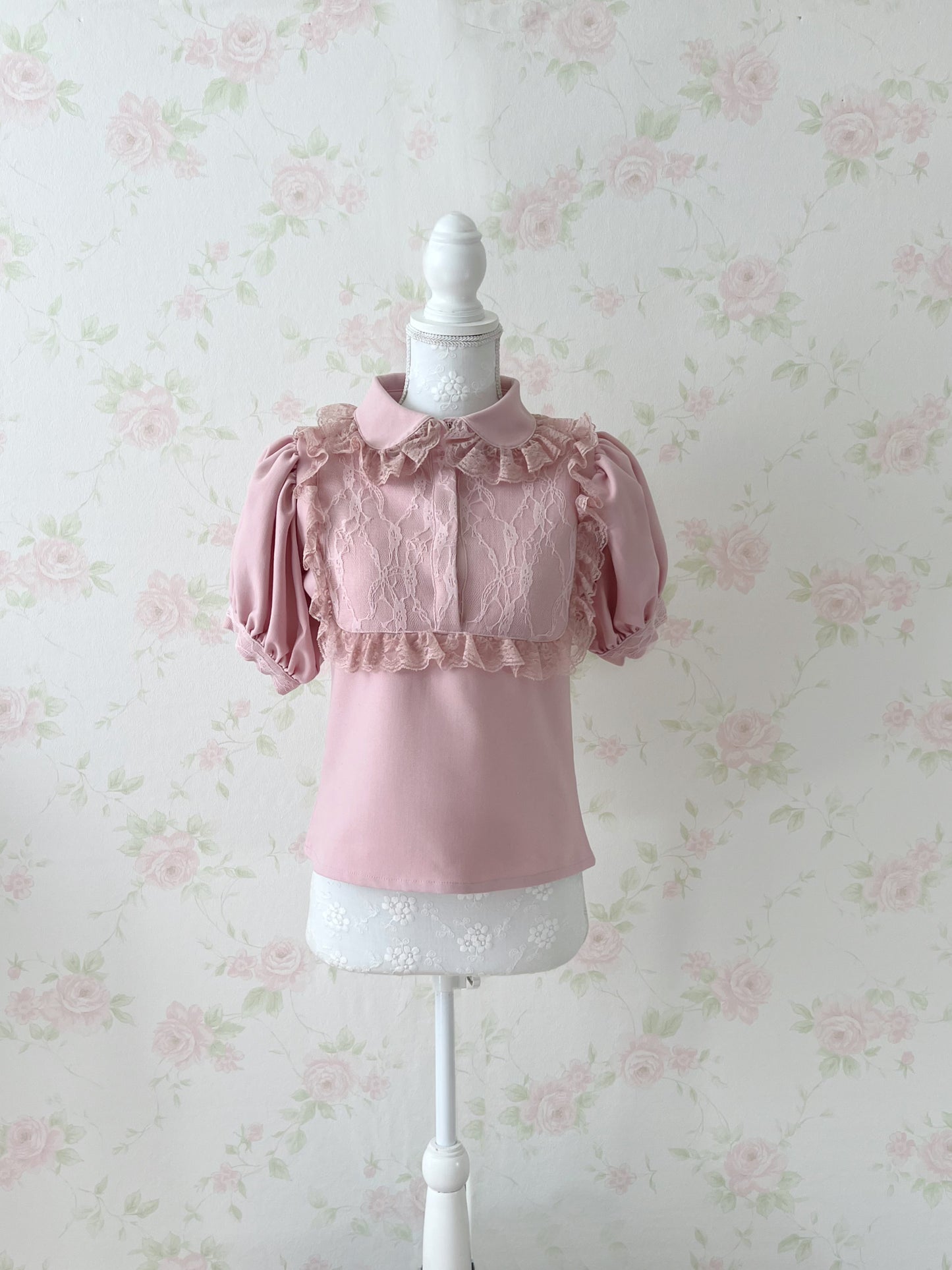 Swankiss Puff Sleeved Dolly Blouse (Pink)