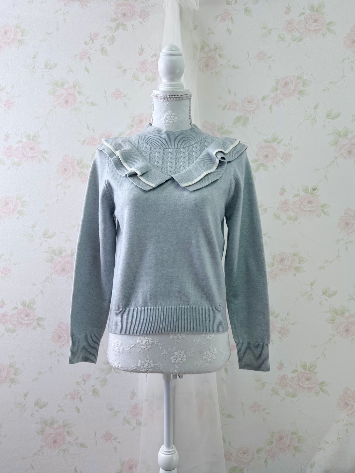 mezzo piano junior Frilled Soft Sweater (Angelic Blue)