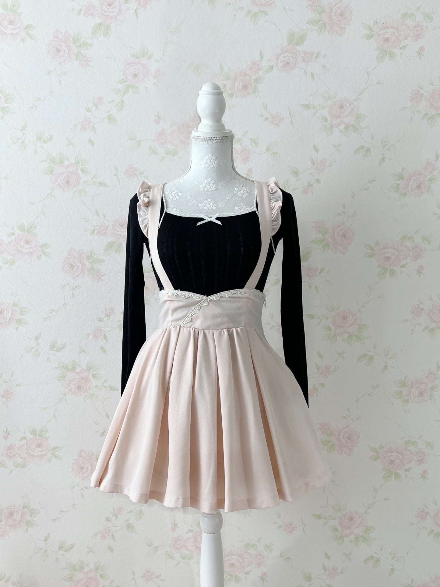 GRL Coquette Girly Top (Black)