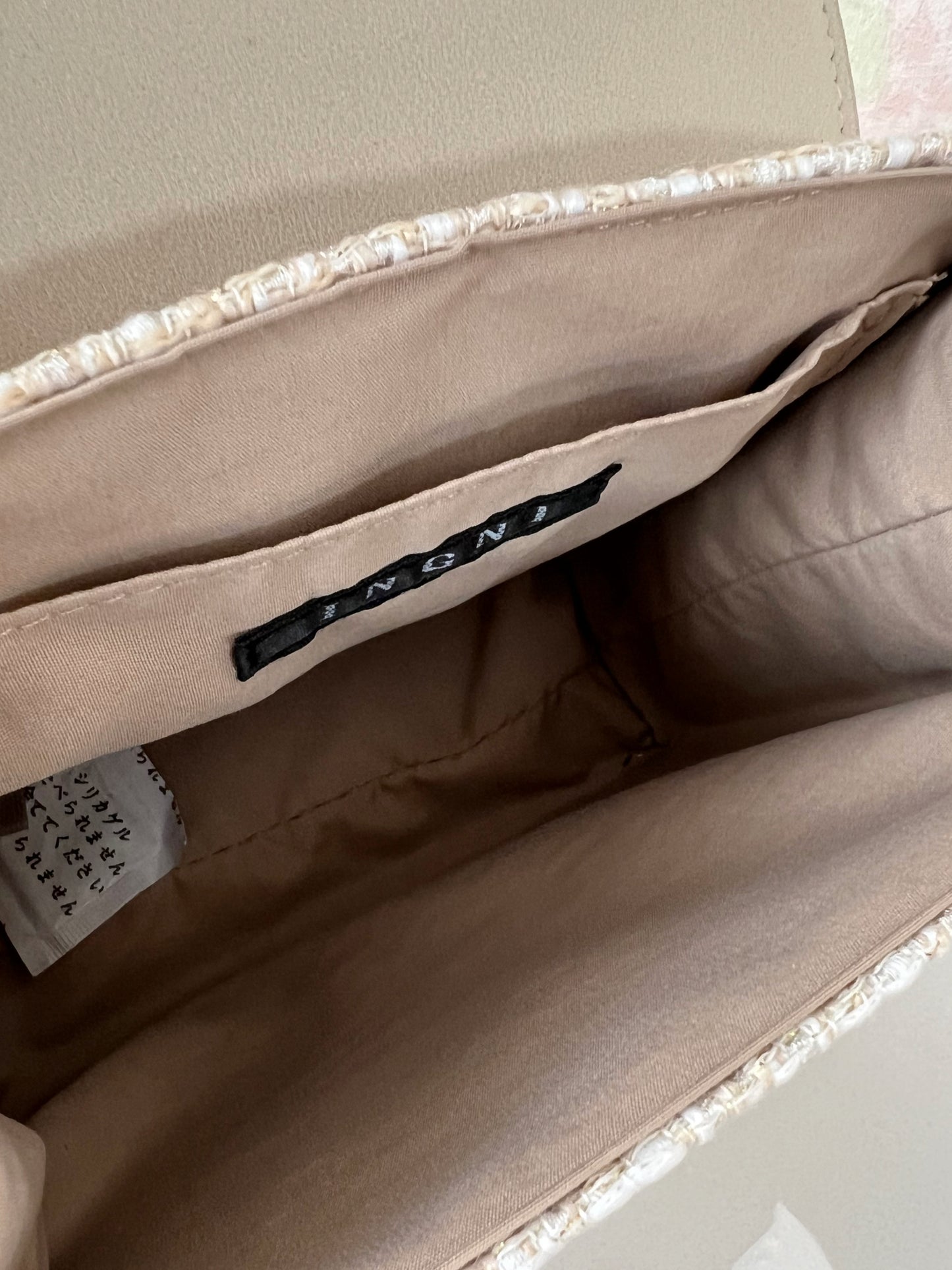 (27% OFF) INGNI Tweed Pearl Handle Bag