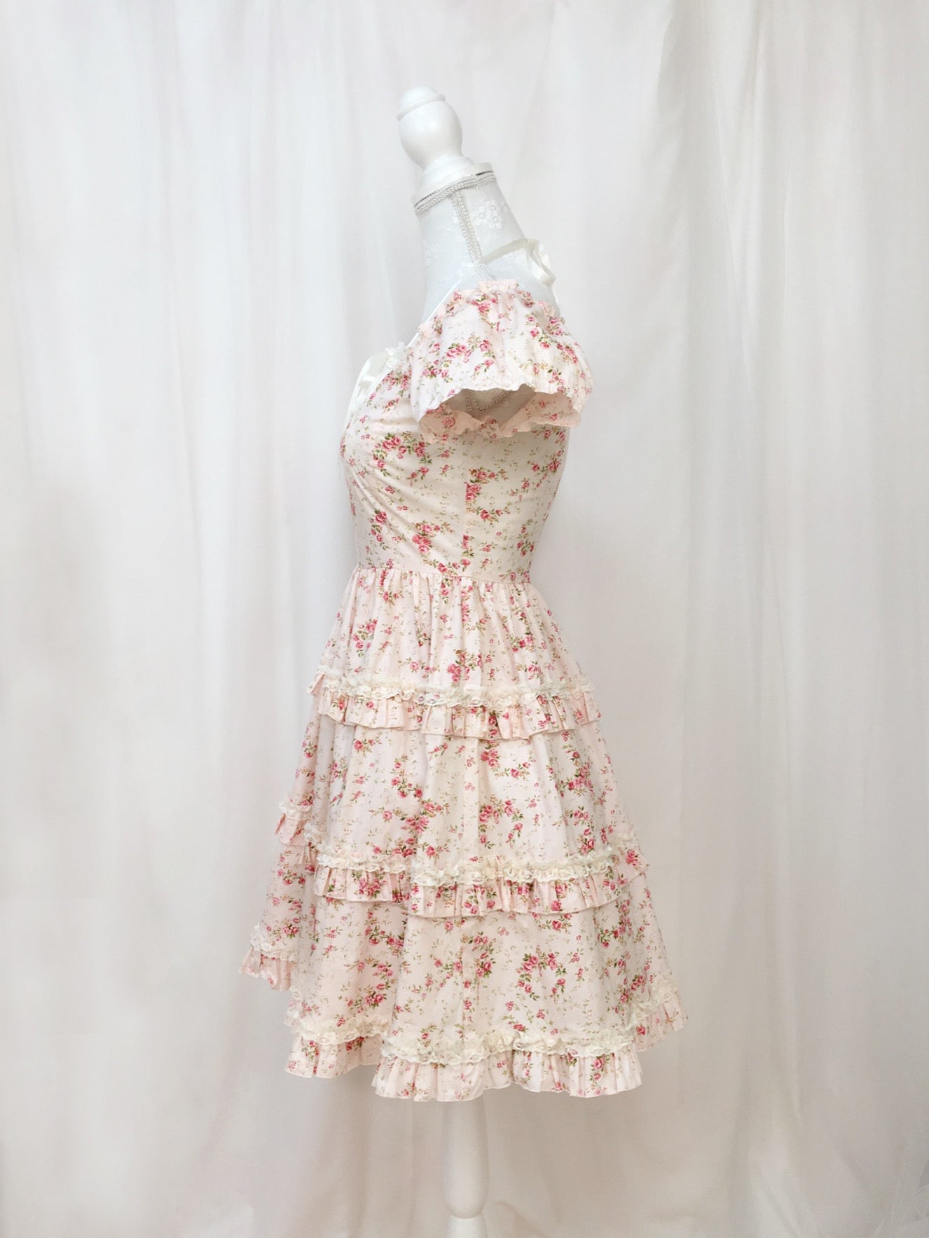 Princess Floral Cotton Halter Neck Dress