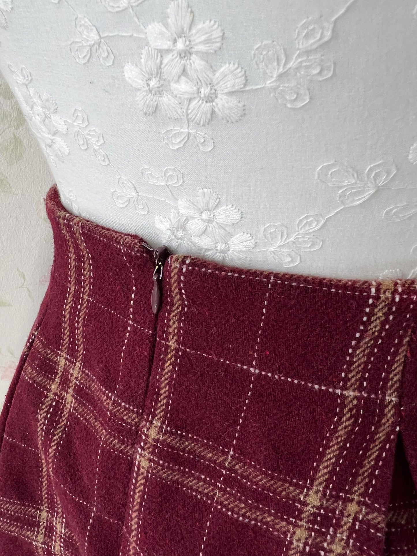evelyn AnMILLE Checked Side Laced Up Skirt