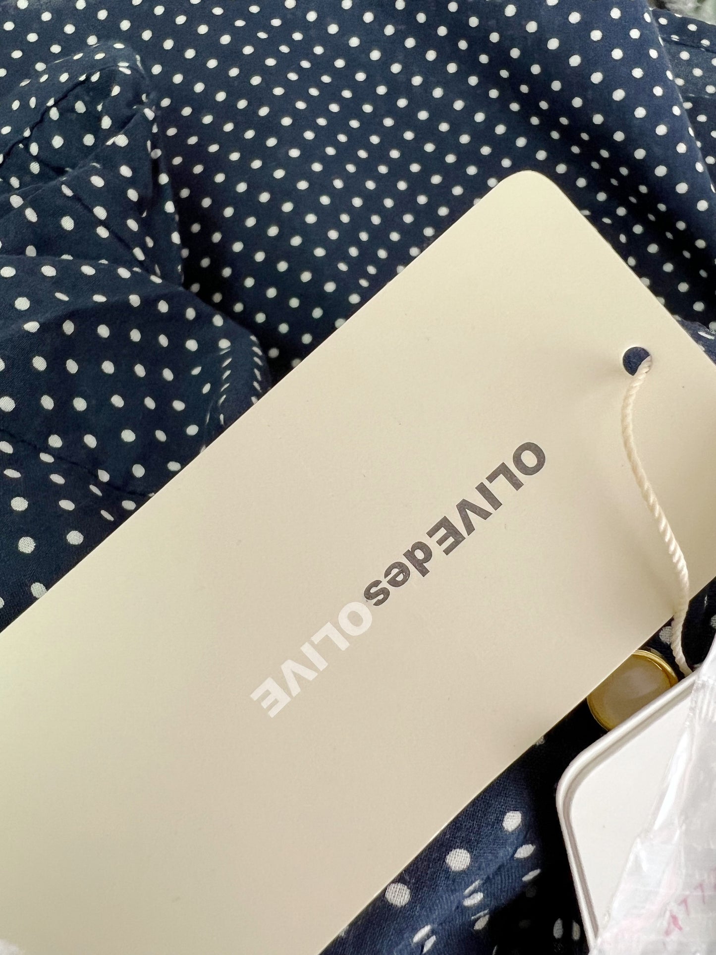 OLIVE des OLIVE Polka Dot Lace Collar Blouse