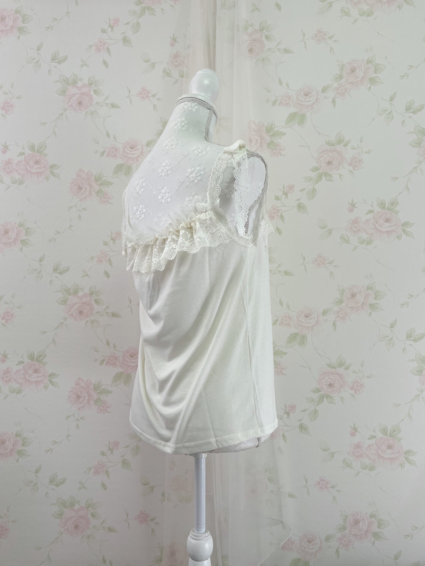 axes femme Lace Bow Camisole (Ivory)