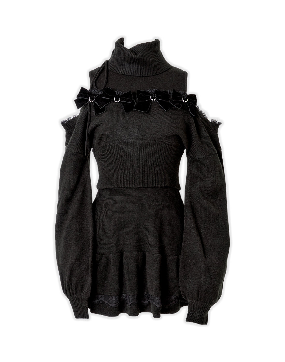 AVENCHUMU Piercing Ribbon open shoulder one piece