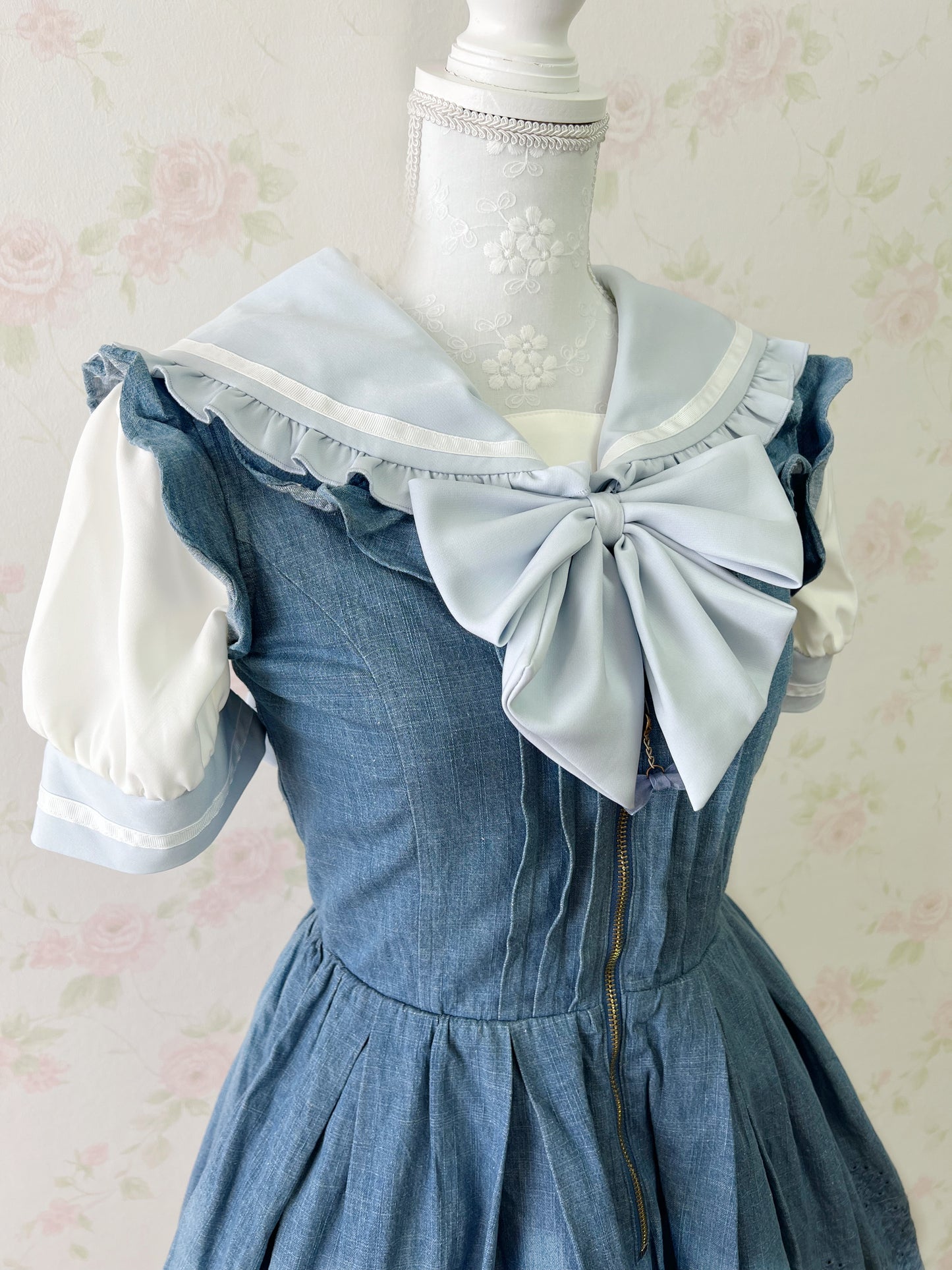 Cinnamoroll Sailor Bunny Collar Logo Embroidery Shirt