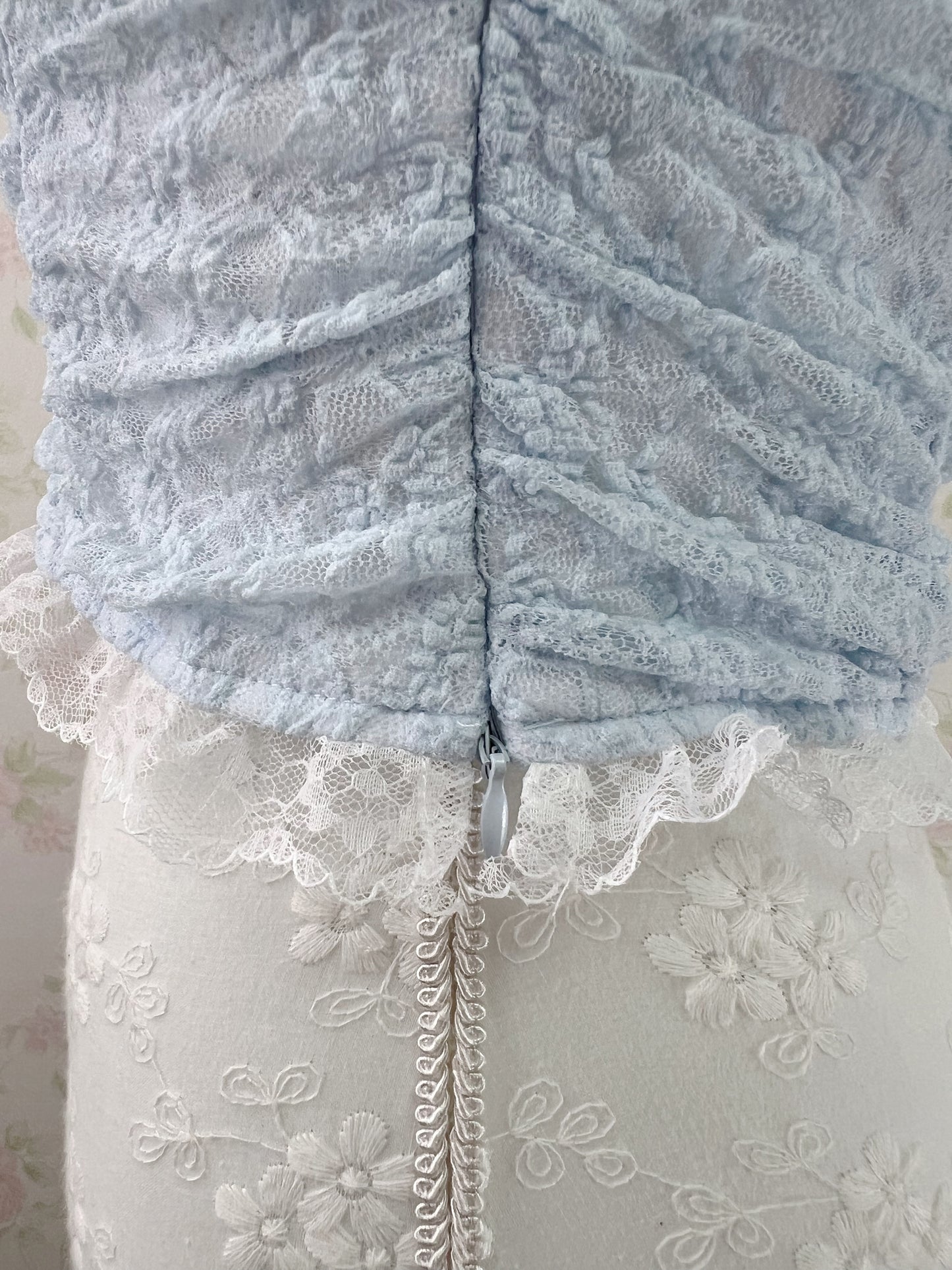 GRL Lacy Halter Neck Camisole (Blue)