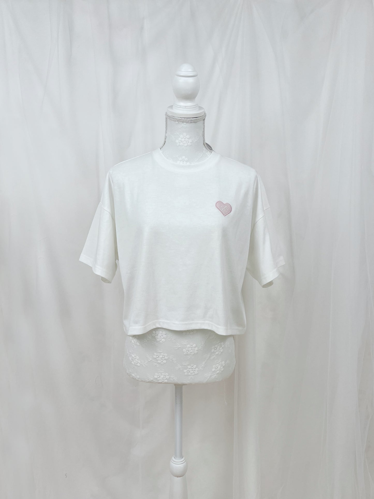Aristocat Marie X majoretty Heart Embroidery T-Shirt (White)