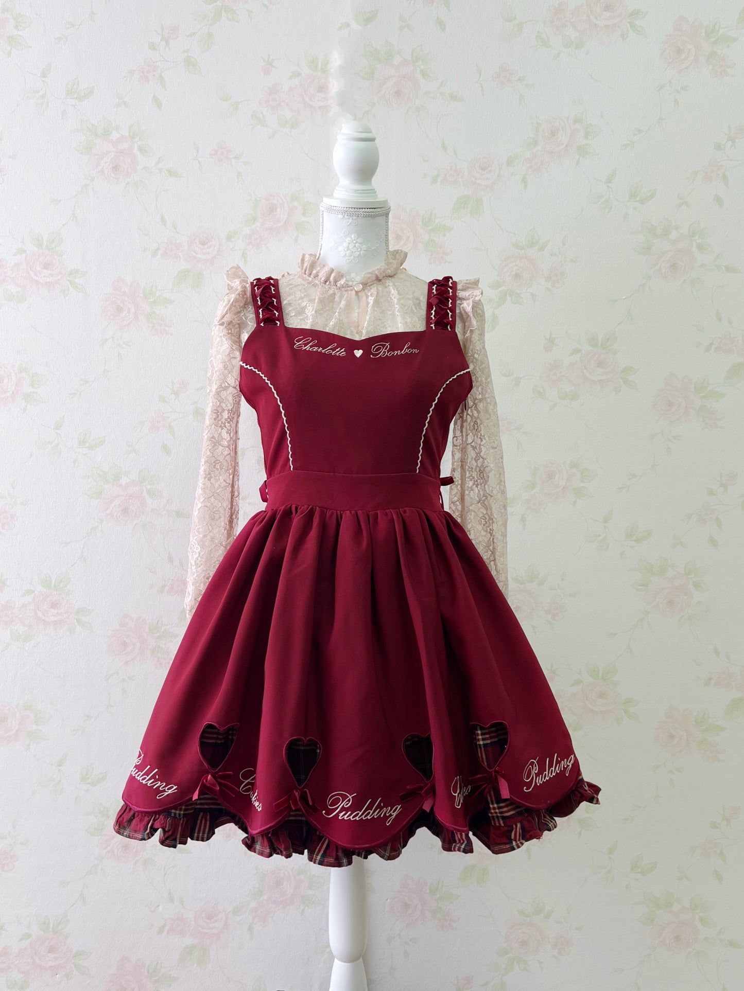 LIZ LISA Heart Cutout Hem Laced Up Dress