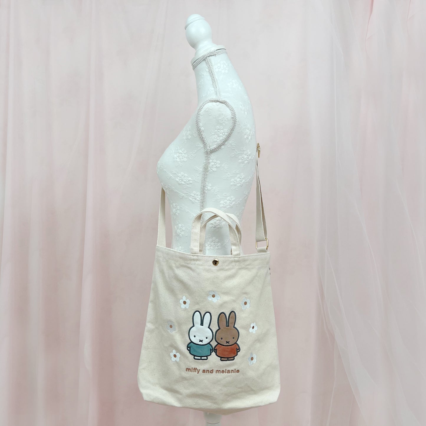 miffy melanie and miffy Cotton Tote Bag