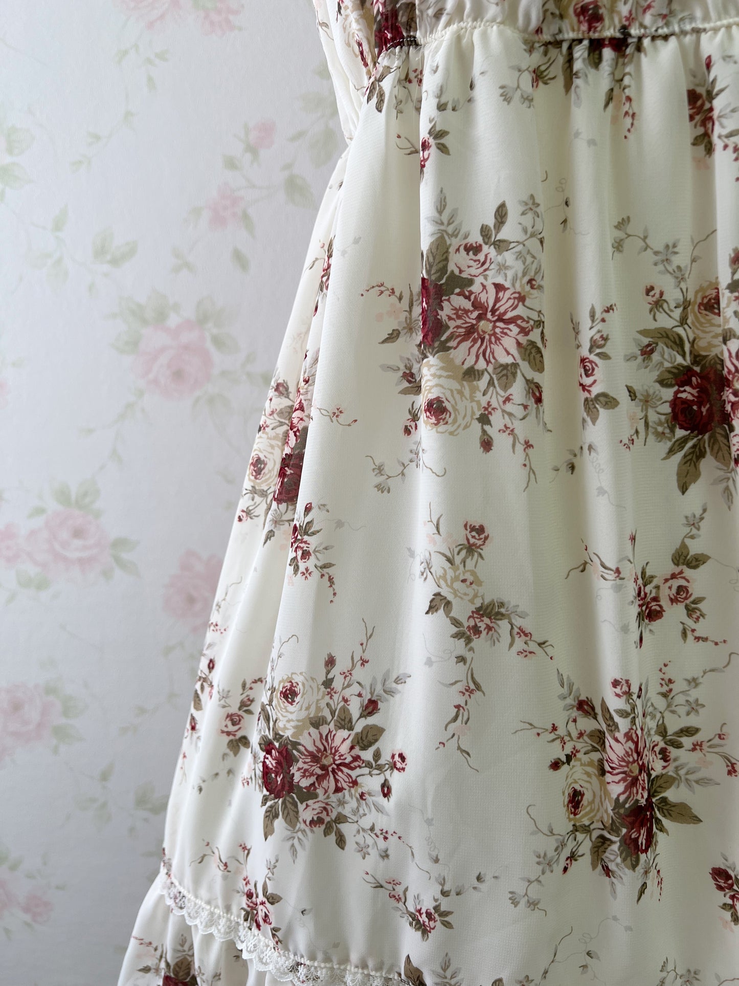 L’EST ROSE Little Bow Princess Rose Chiffon Dress