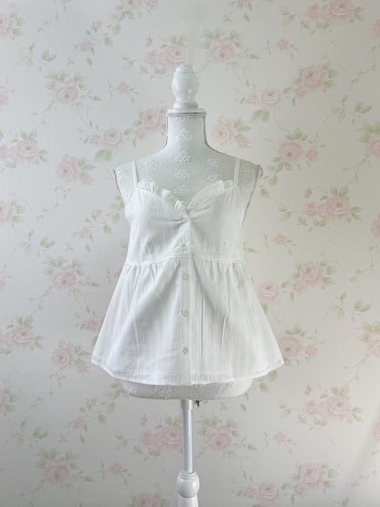 GRL Lace Shoujo Lace Cotton Camisole (White)