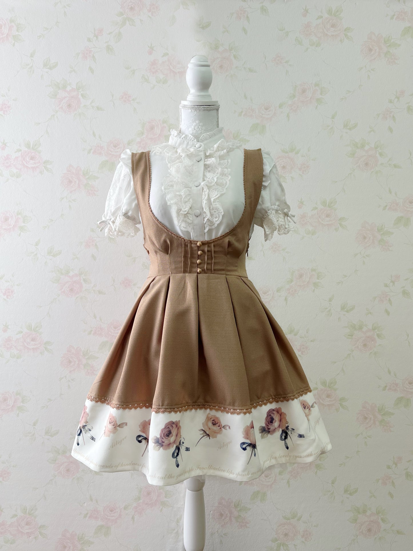 LIZ LISA Printed Rose Hem Jumper Dress