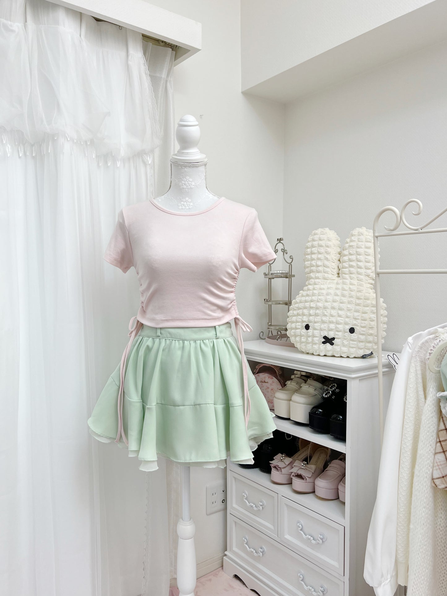 Side String Short Girly T-Shirt