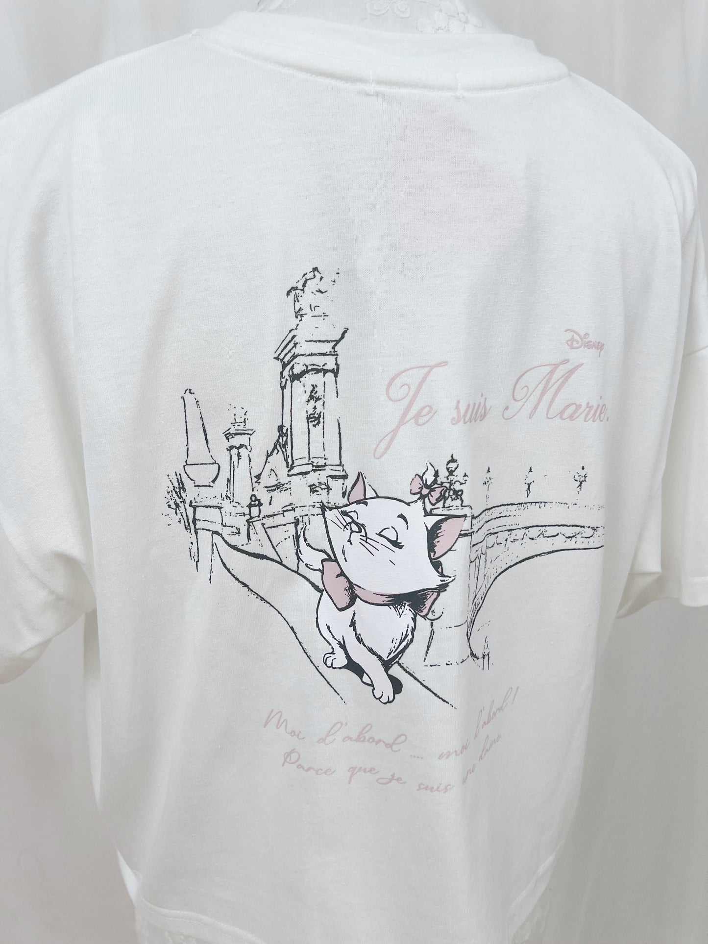 Aristocat Marie X majoretty Heart Embroidery T-Shirt (White)