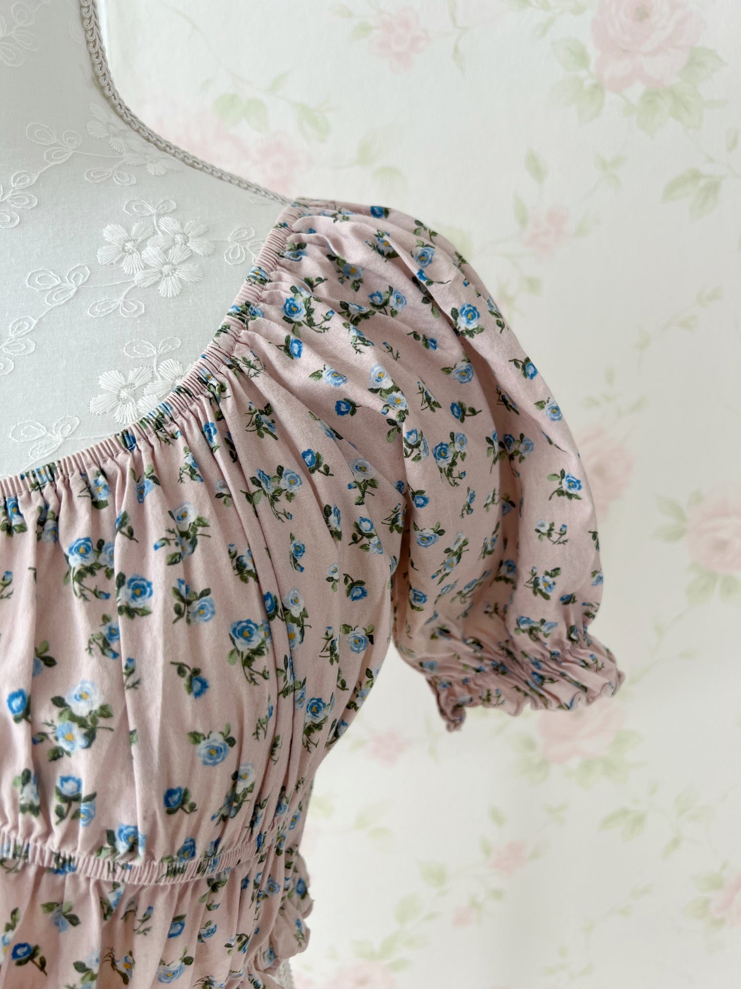 Treaturself Floral Cotton Short Top (Pink)